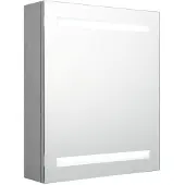 Syfax Badkamerkast met spiegel en LED 50x14x60 cm betongrijs