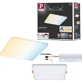 Paulmann LED paneel Veluna hoekig ZigBee 18,5cm Veluna, dimbaar, wit / opaal, Woon-/ Eetkamer, Kunststof, Modern, slimme verlichting