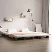Prolenta Maison Exclusive - Palletbed, grijs, 120x200 cm, massief grenenhout