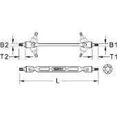 Ks Tools 517.0319 517.0319 Dubbele scharniersleutel Uitvoering Buiten-T-profiel 245 mm 1 stuk(s)