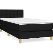 Syfax Boxspring met matras stof zwart 90x200 cm