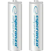 Esperanza Oplaadbare batterijen Ni-Mh AA, 2000 mAh, 2 stuks. Wit