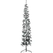 Syfax Kunstkerstboom half met sneeuw smal 210 cm