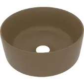vidaXL Wastafel rond 40x15 cm keramiek matcrème