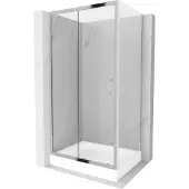 Mexen Apia schuifdouchecabine 100 x 80 , transparant, chroom + Rio douchebak - 840-100-080-01-00-4510