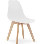 Leobert KITO - Eetkamerstoel - 46x50x80cm - beuken poten - wit