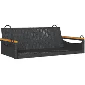 vidaXL Schommelbank 109x62x40 cm poly rattan zwart