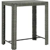 Syfax Tuinbartafel 100x60,5x110,5 cm poly rattan grijs