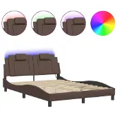 vidaXL Bedframe "Viana" met LED zonder matras bruin 120x200 cm