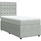 Syfax Boxspring met matras fluweel lichtgrijs 90x200 cm