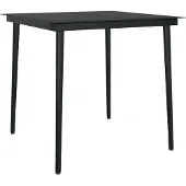 Syfax Tuintafel 80x80x74 cm staal en glas zwart