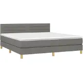 Syfax Boxspring met matras stof donkergrijs 160x200 cm