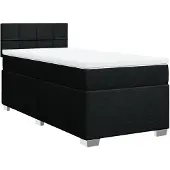 vidaXL Boxspring met matras stof zwart 80x200 cm