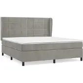 Syfax Boxspring met matras fluweel lichtgrijs 180x200 cm