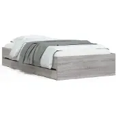 vidaXL Bedframe met lades bewerkt hout grijs sonoma eiken 75x190 cm