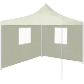 Syfax Vouwtent met 2 wanden 291x291x315 cm crème