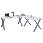 VCM Houten Bureau | Hoekbureau Plain | 130x130 | L Vorm Links of Rechts | Werktafel Plaat 50 cm Diep | Computertafel Kantoormeubilair - Lona X