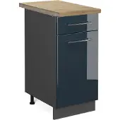 Vicco Fame-Line Keukenonderkast – 40 cm, WB Eik Donkerblauw hoogglans