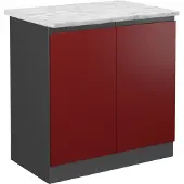 Vicco R-Line Wastafelkast – 80 cm WB Marmer Rood