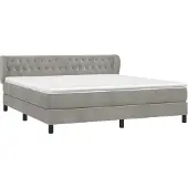 Syfax Boxspring met matras fluweel lichtgrijs 180x200 cm