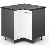Vicco Hoekkast Fame-Line Wit Hoogglans 80.5 cm , WB Antraciet, Model 46403