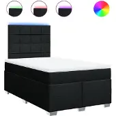 vidaXL Boxspring met matras stof zwart 120x190 cm