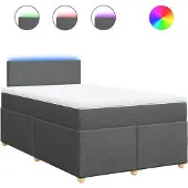 vidaXL Boxspring met matras stof donkergrijs 120x190 cm