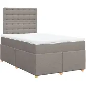 vidaXL Boxspring met matras stof taupe 120x200 cm
