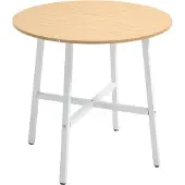 HOMCOM - eettafel - spaanplaat - staal - natuurlijk hout