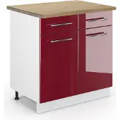 Vicco Fame-Line Keukenonderkast – 80 cm, WB Eik Bordeauxrode hoogglans