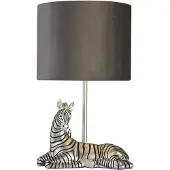 Searchlight Tafellamp Zebra, zwart, Woon-/ Eetkamer, Textiel / Stof / Zijde, Modern, Tafellamp