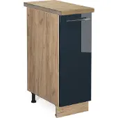 Vicco Fame-Line Keukenkasten – 30 cm, WB Eik Donkerblauw hoogglans