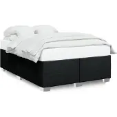 vidaXL Bedframe zonder matras stof zwart 140x200 cm