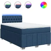 vidaXL Boxspring met matras stof blauw 120x190 cm
