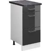Vicco R-Line Keukenonderkast – 40 cm met laden, WB Antraciet Antraciet Hoogglans