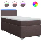 vidaXL Boxspring met matras stof donkerbruin 90x190 cm