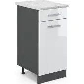 Vicco R-Line Keukenonderkast – 40 cm WB Marmer Wit Hoogglans