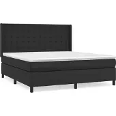 Syfax Boxspring met matras kunstleer zwart 180x200 cm