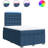 vidaXL Boxspring met matras stof blauw 120x190 cm