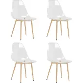 Syfax Eetkamerstoelen 4 st PET transparant
