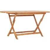 Syfax Tuintafel inklapbaar 160x80x75 cm massief teakhout