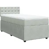 Syfax Boxspring met matras fluweel lichtgrijs 90x200 cm