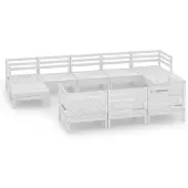 vidaXL 3083385 10-delige Tuin Lounge Set Wit Stevig Hout Grenen