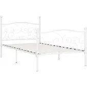 vidaXL Bedframe met lattenbodem metaal wit 100x200 cm