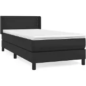 Syfax Boxspring met matras kunstleer zwart 90x190 cm