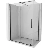 Mexen Velar schuifbare douchecabine 160 x 80 , transparant, zwart - 871-160-080-01-70