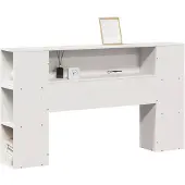 vidaXL Hoofdbord met opbergruimte 135 cm massief grenenhout wit