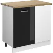 Vicco R-Line Hoekkast – 86 cm, WB Eik Zwart hoogglans