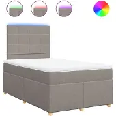 vidaXL Boxspring met matras stof taupe 120x190 cm