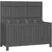 vidaXL Tuinbox 121x55x64 cm massief grenenhout grijs
